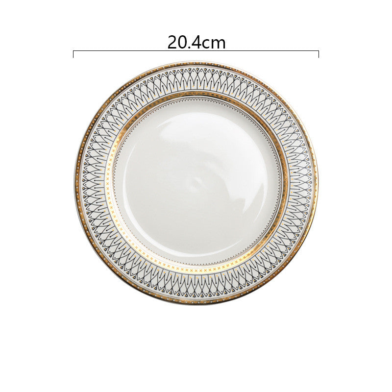 European-style Gold Ceramic Plate