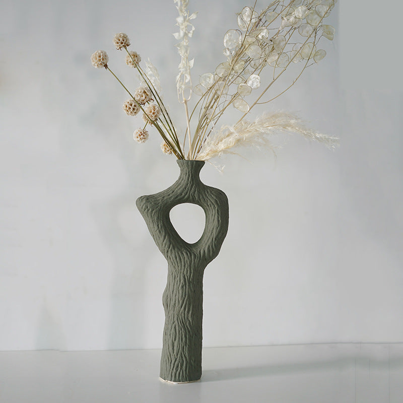Twist-shaped Ceramic Flower Ware Dried Flower Flower Ware