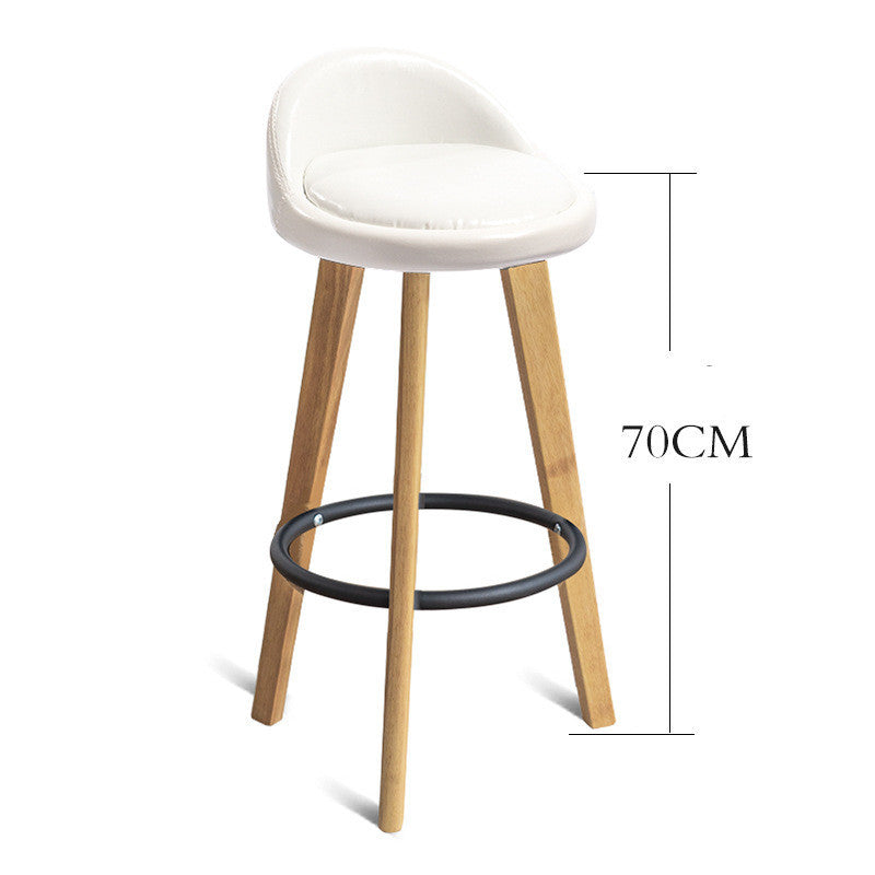 Solid Wood Modern Simple Bar Stool Chair Nordic Creative