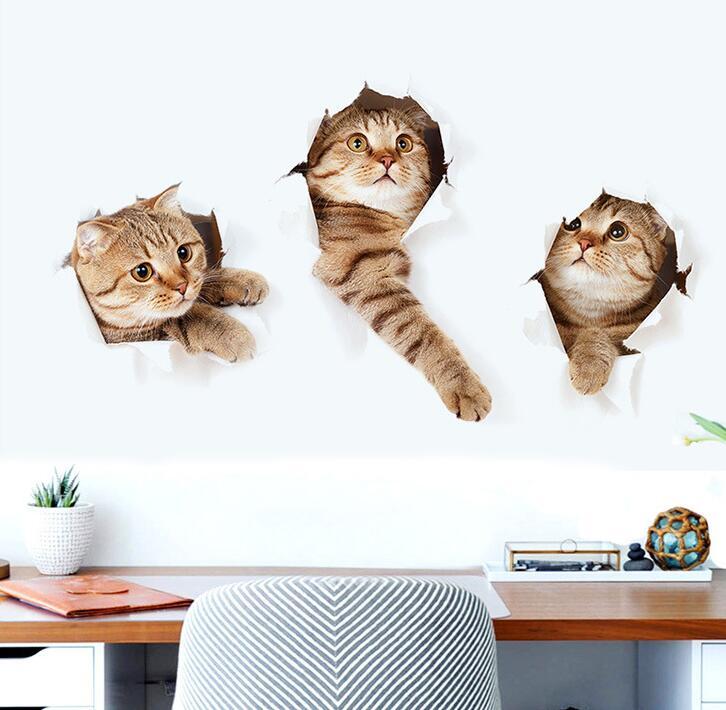 3D Cat Wall Decal