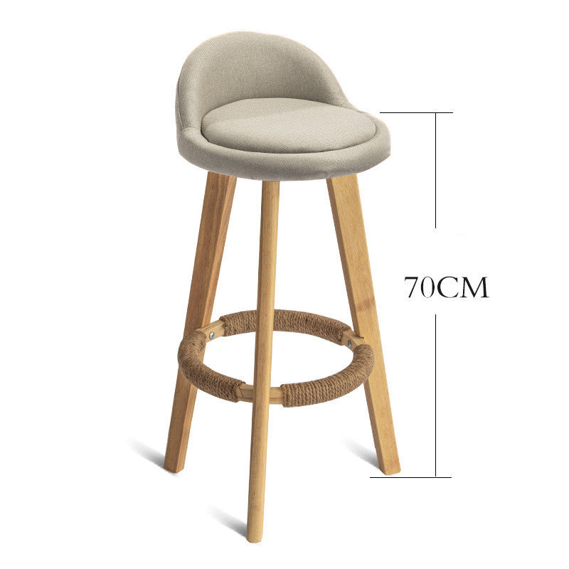 Solid Wood Modern Simple Bar Stool Chair Nordic Creative