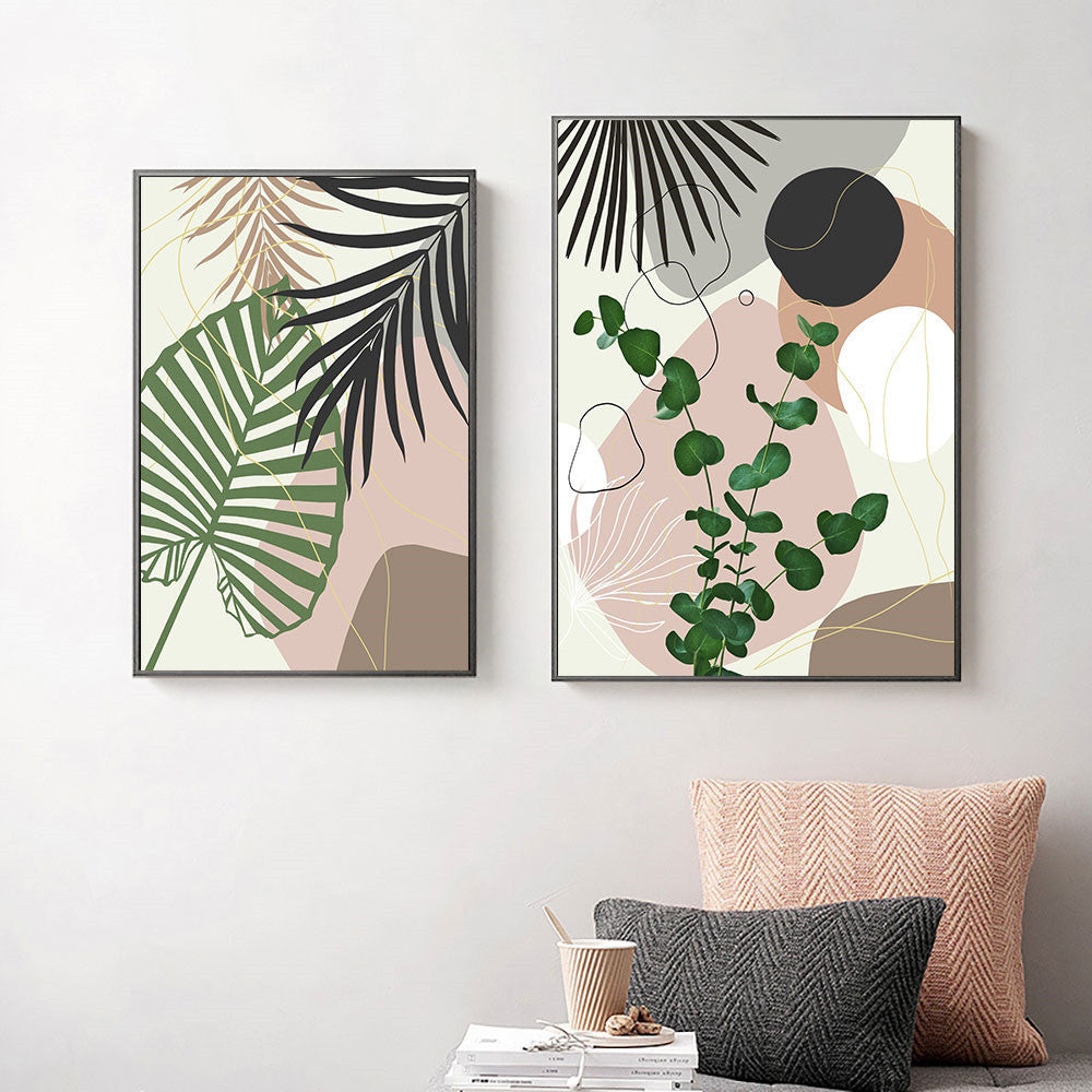 Tropical Plant Leaf Wall Art Canvas Painting