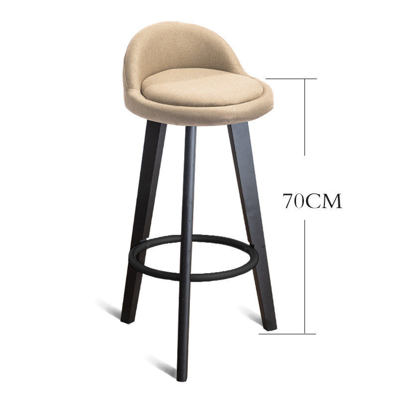 Solid Wood Modern Simple Bar Stool Chair Nordic Creative