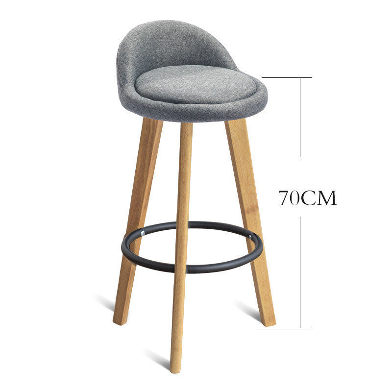 Solid Wood Modern Simple Bar Stool Chair Nordic Creative