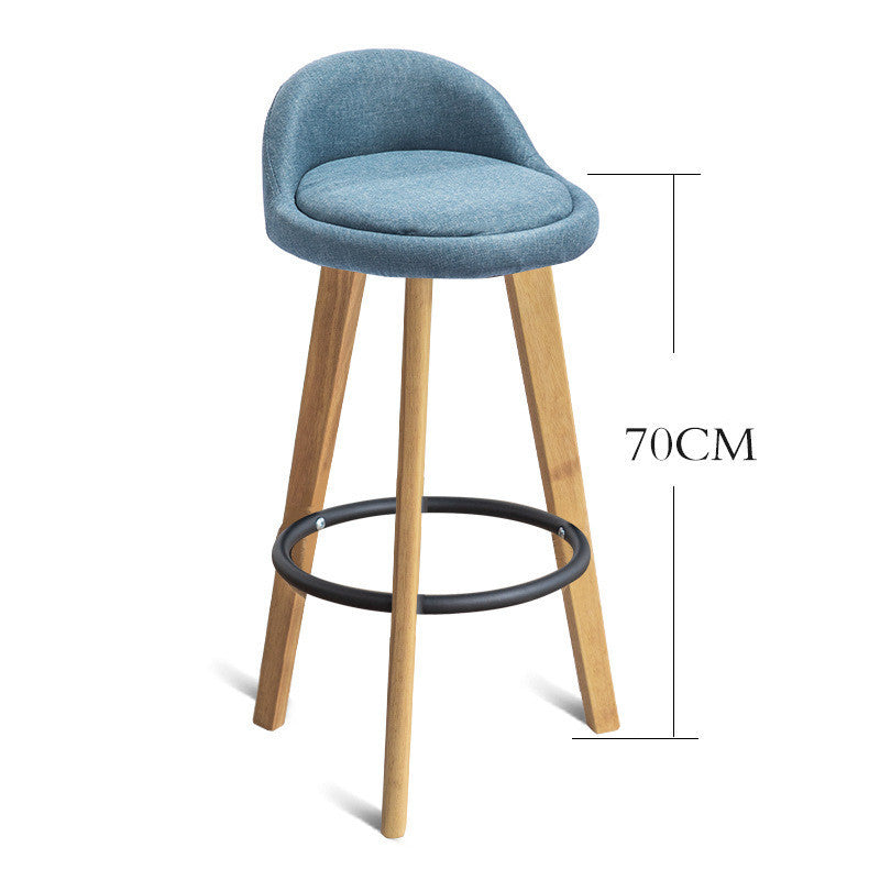 Solid Wood Modern Simple Bar Stool Chair Nordic Creative