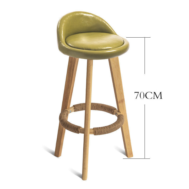 Solid Wood Modern Simple Bar Stool Chair Nordic Creative