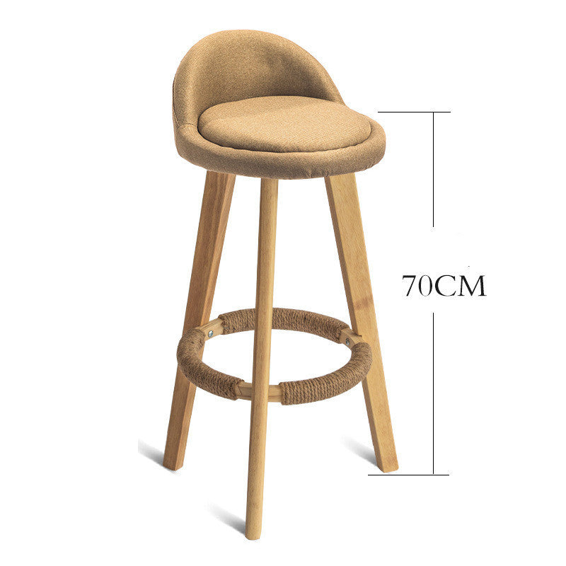 Solid Wood Modern Simple Bar Stool Chair Nordic Creative