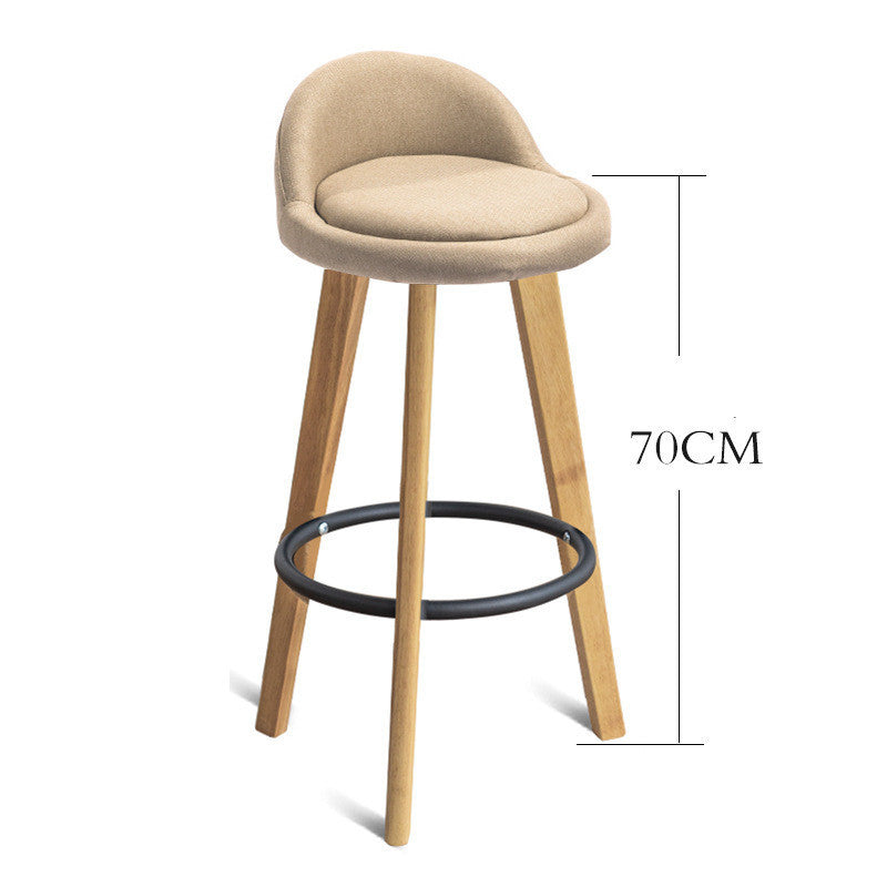 Solid Wood Modern Simple Bar Stool Chair Nordic Creative