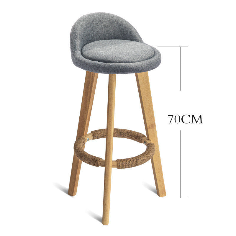 Solid Wood Modern Simple Bar Stool Chair Nordic Creative