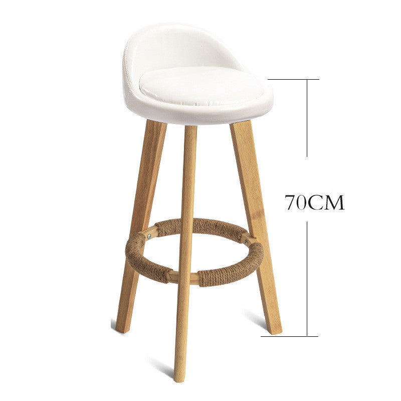 Solid Wood Modern Simple Bar Stool Chair Nordic Creative