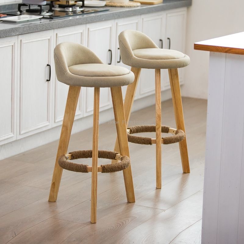 Solid Wood Modern Simple Bar Stool Chair Nordic Creative