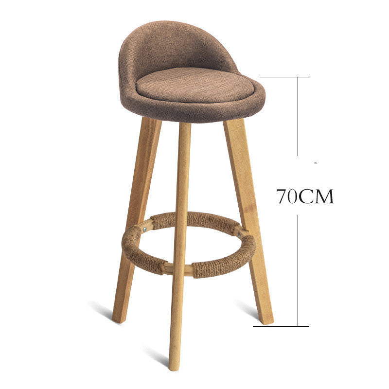 Solid Wood Modern Simple Bar Stool Chair Nordic Creative